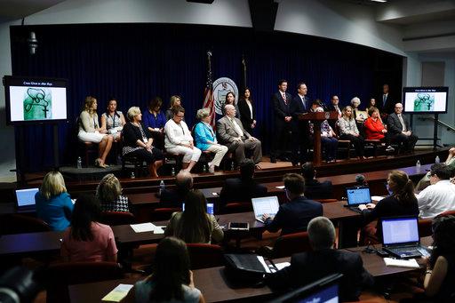 Pennsylvania Attorney General Josh Shapiro, at podium, speaks during a news conference at the Pennsylvania Capitol in Harrisburg, Pa., Tuesday, Aug. 14, 2018. A Pennsylvania grand jury says its investigation of clergy sexual abuse identified more than 1,000 child victims. The grand jury report released Tuesday says that number comes from records in six Roman Catholic dioceses. [Photo: AP Photo/Matt Rourke]